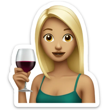 blonde girl sipping wine sticker
