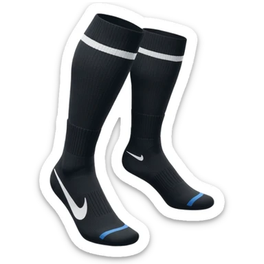 black football sock with white Nike tick, knee-high style sticker