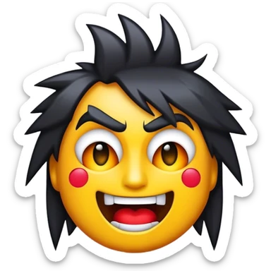 Cinematic Realistic Rock 'n' Roll Pop Culture Emoji, depicted with a dynamic portrayal of the rebellious spirit of rock music rendered with bold textures and vibrant, edgy lighting. sticker