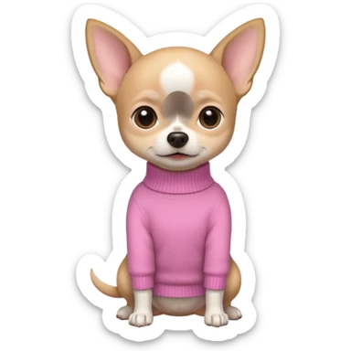 chihuahua with a pink sweater sticker