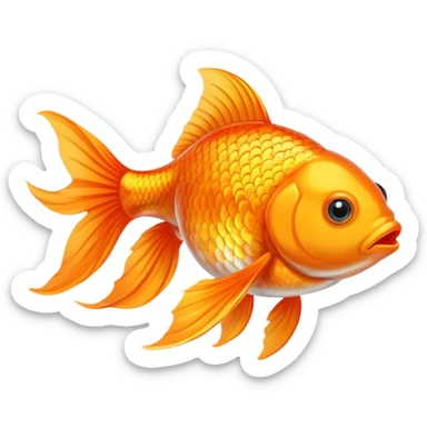 Goldfish with orange body and flowing tail sticker