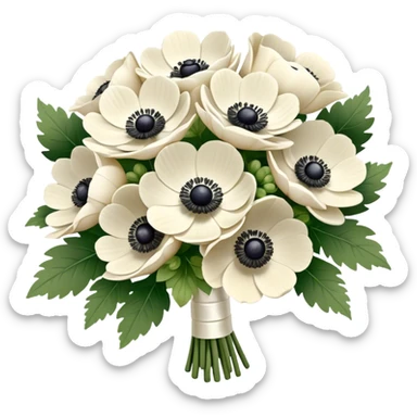 Cream and white bridal bouquet with anemones  sticker
