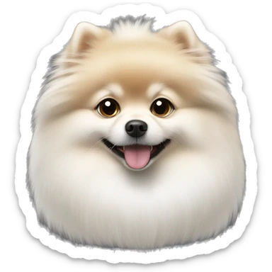 White Pomeranian  sticker