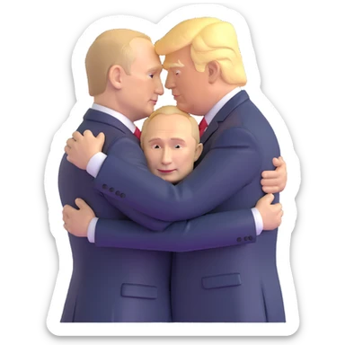 Putin and Trump embracing sticker