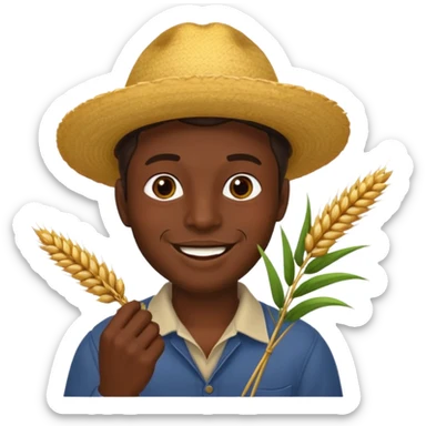 Campechano con una ramita de trigo en la boca sticker