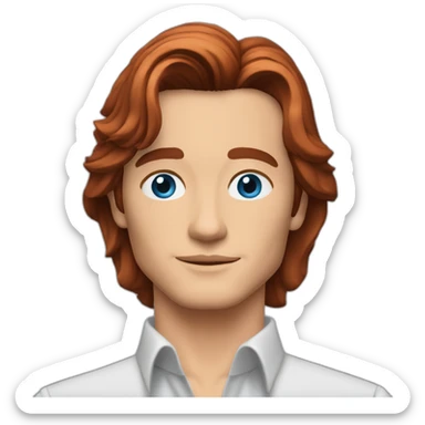 Alain delon young blue eyes neat parted red hair software engineer sticker