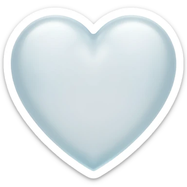 white heart with a frosted glass look sticker