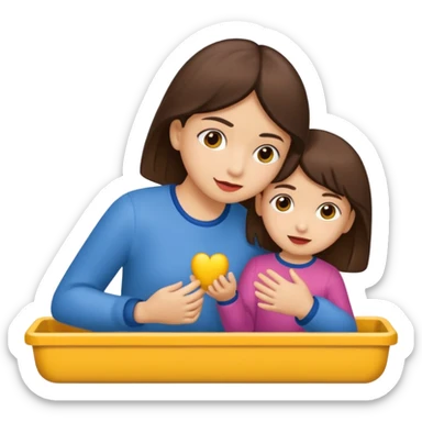 Una niña besando un niño en la boca sticker