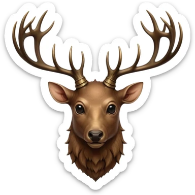 cinematic steam-punk -  hieronymus bosch phantasmagoric mutated creatures - hybrids of human-deer sticker