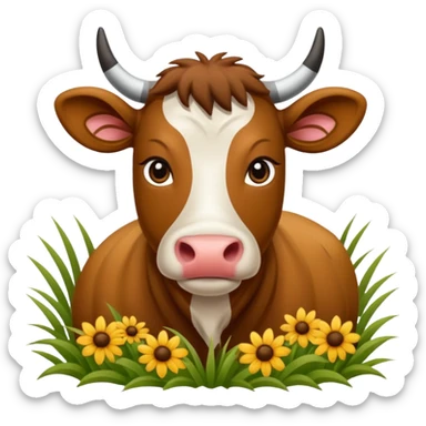 Vaca escocesa de las tierras altas donde no se le ven los ojos sticker