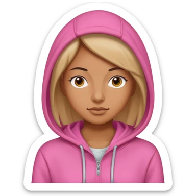 woman in pink hoodies sticker