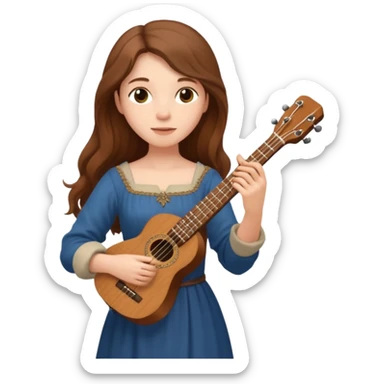 medieval female poet with ukulele sticker