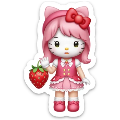 hello kitty strawberry shortcake full body sticker