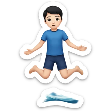 An Emoji of boy with short black hair, who can be described by three words: perfectionist, air, ocean sticker