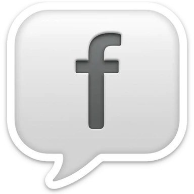 White chat bubble with grey f on it sticker