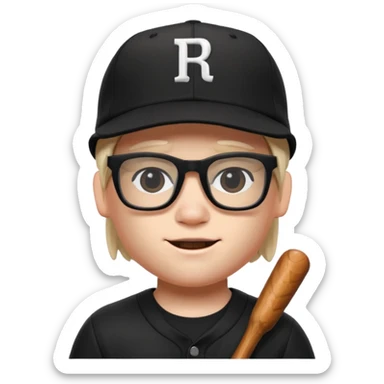 a roblox bacon that has a black baseball hat and has cool black glasses sticker