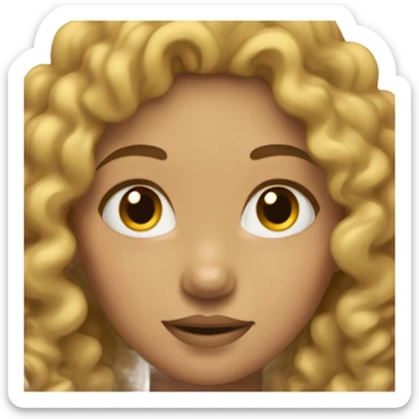 a girl with light skin having curly hqir sticker