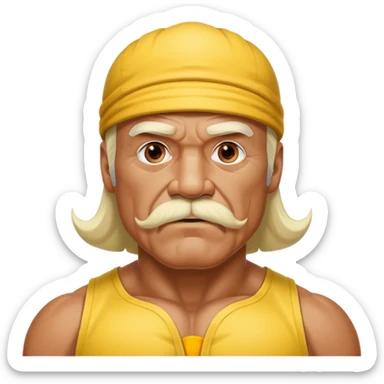 Hulk hogan white handlebar moustache sticker