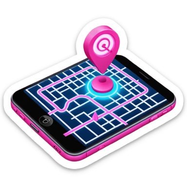 pink gps map lines sticker