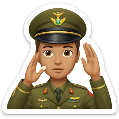 É PRA FAZER O UNIFORME DO **EXÉRCITO BRASILEIRO** NESSE SOLDADO FAZENDO CONTINÊNCIA  sticker