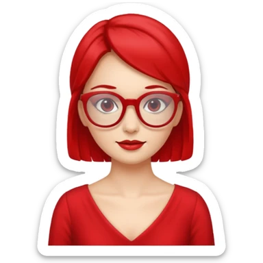 red glasses and red dressed woman sticker