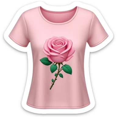 A 3D cartoon rose-pink women’s top with short sleeves, soft fabric texture, gentle lighting, isolated on plain background. sticker