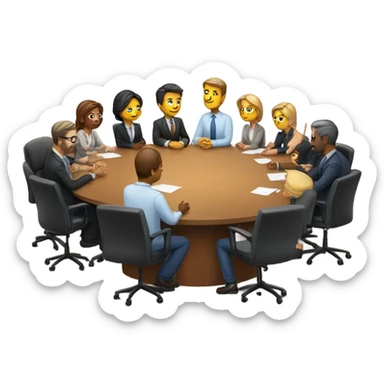 10 men and women work meeting at a table sticker