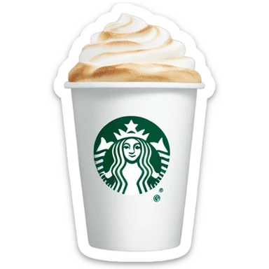Flat white in a Starbucks cup sticker