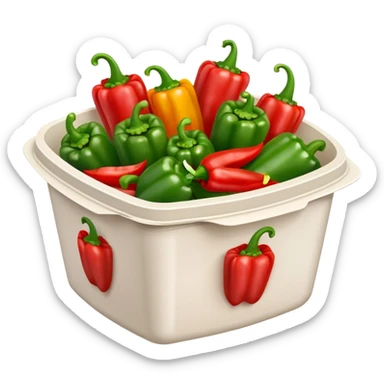 Beef and pepper Chinese dish in takeout container sticker