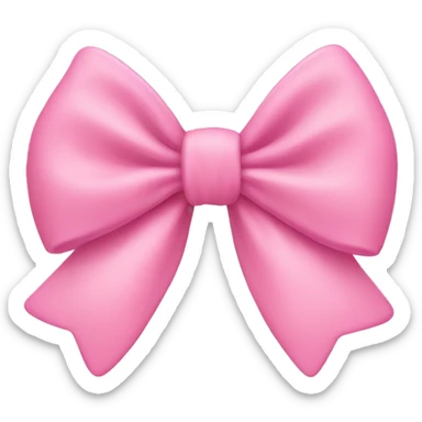 Pink bow on light pink heart sticker