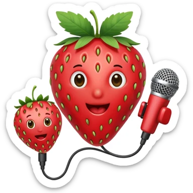 strawberries hold mic sticker