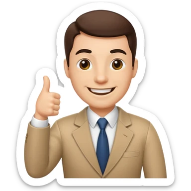 boss on a phone call, giving a thumbs up sticker