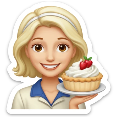 Woman pied in the face sticker