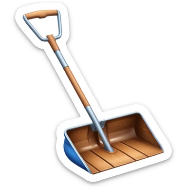 snow shovel object icon, metal snow shovel with wooden handle, winter equipment, glossy highlights, 3D cartoon, mobile game icon style, centered, clean background, no text, no watermark

 sticker