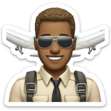 Christmas light skin tone pilot flying a small two passenger plane wishing merry Christmas sticker