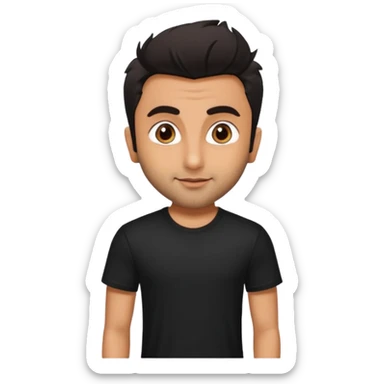 ipretty bratz emoji of ranbir kapoor wearing a black tee sticker