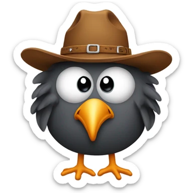 Sad turkey wearing cowboy hat emoji sticker