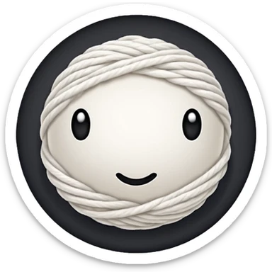 A ball of white yarn sticker