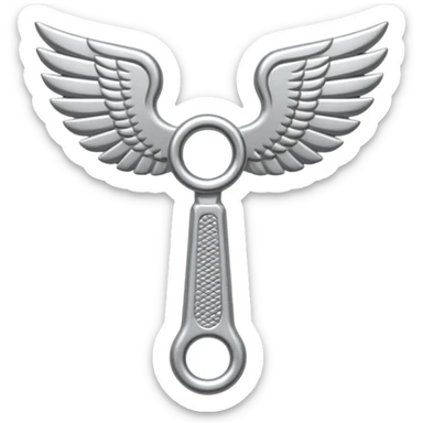 metal wing nut with two grips. sticker