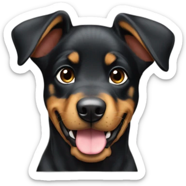 beauceron puppy with white chest and chin hungry sticker