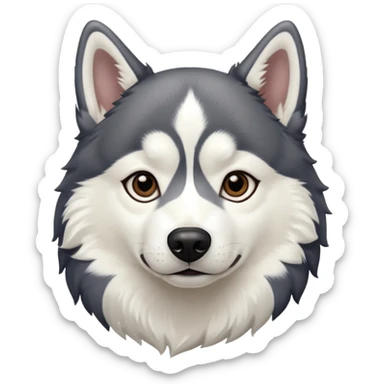 Siberian husky black and white sticker