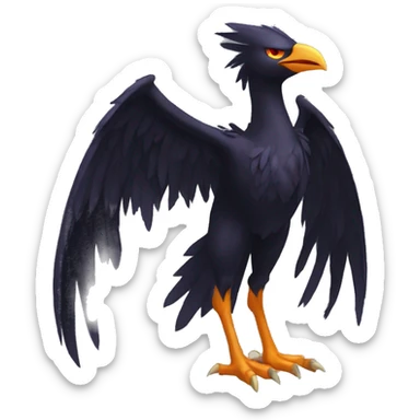 Fantasy legendary godly dark bird shadow-type-Phoenix Fakemon full body sticker
