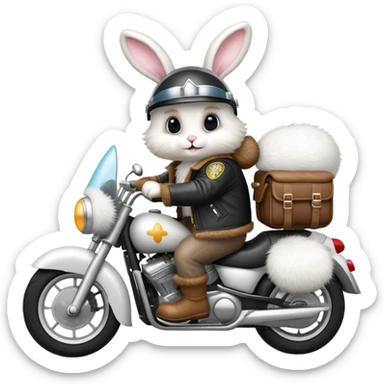 Easter bunny riding a motorcycle sticker