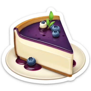 a piece of cheesecake with blueberry on top of it sticker