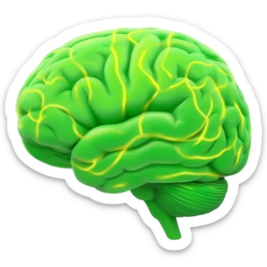 cerebro verde sticker