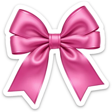 Pink bow cartoon in top view sticker