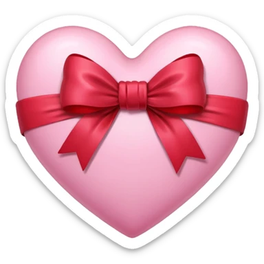 Pink heart with bow rapped around it  sticker
