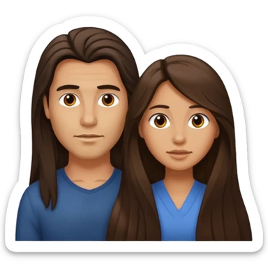 Brunette woman cock long haired man sticker