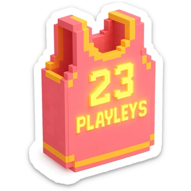 розовая баскетбольная майка со светящейся надписью "23 PLAVLEYS", no background sticker