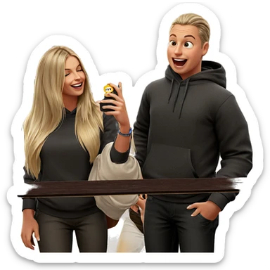 boys having fun together sticker